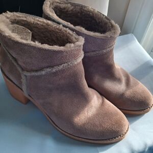 UGG Brown Suede Heeled Boots